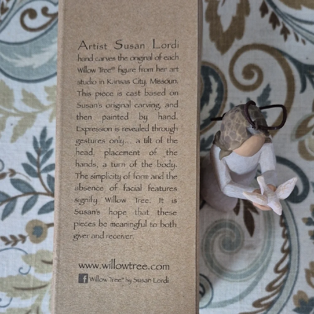 Willow Tree Soar Ornament with Cream Dress and White Dove